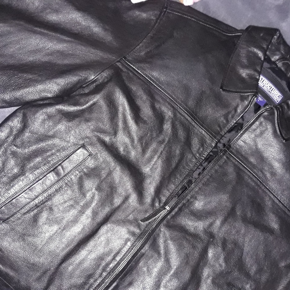 Structure Leather Jacket